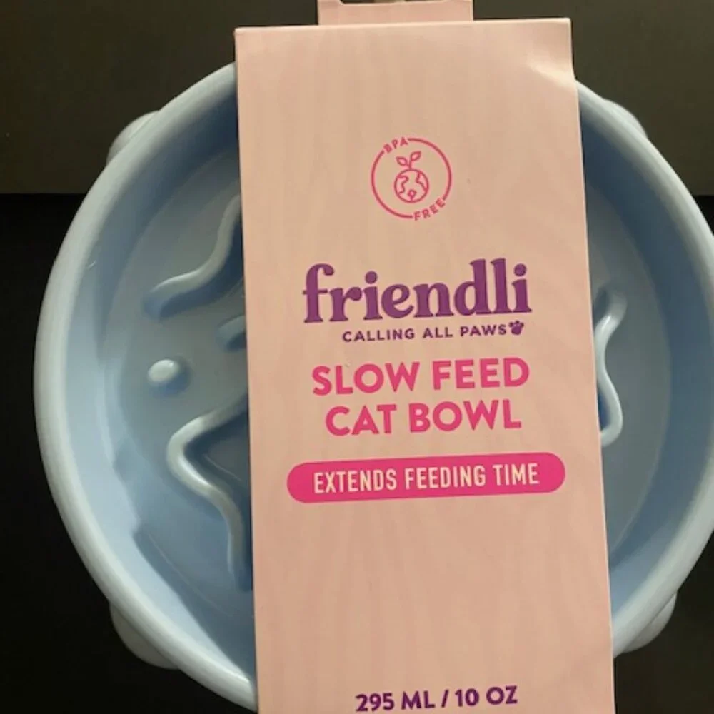 friendli: Slow Feeder Cat Bowls * Lit Blue*
